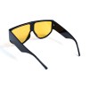 Унісекс сонцезахисні окуляри 13281 чорні з жовтою лінзою 