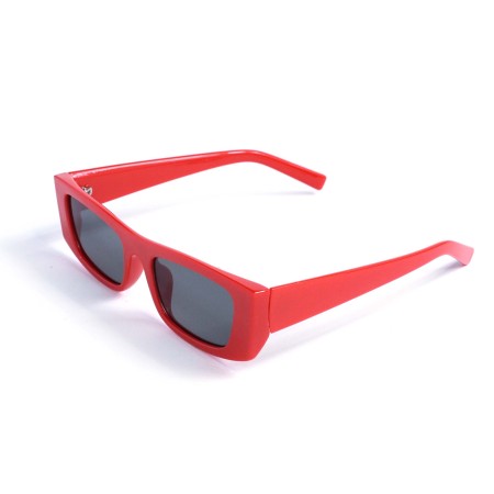 Унісекс сонцезахисні окуляри 13285 червоні з чорною лінзою 