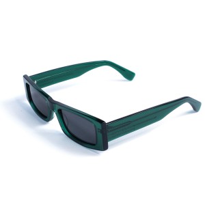 Унисекс сонцезащитные очки 13289 зелёные с чёрной линзой 