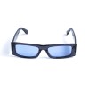 Унисекс сонцезащитные очки 13290 чёрные с синей линзой 