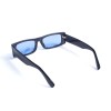 Унисекс сонцезащитные очки 13290 чёрные с синей линзой 