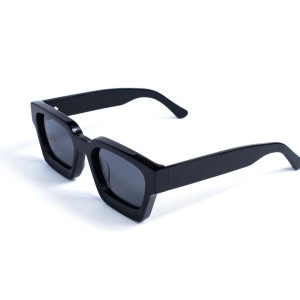Унисекс сонцезащитные очки 13291 чёрные с чёрной линзой 