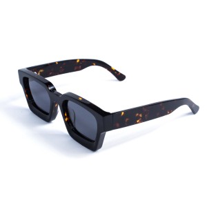 Унисекс сонцезащитные очки 13292 леопардовые с чёрной линзой 