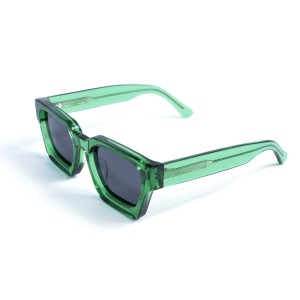 Унисекс сонцезащитные очки 13294 зелёные с чёрной линзой 