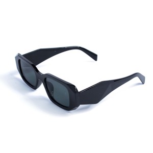 Унисекс сонцезащитные очки 13300 чёрные с чёрной линзой 