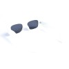 Унісекс сонцезахисні окуляри 13302 білі з чорною лінзою 