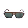 Унисекс сонцезащитные очки 13307 коричневые с зелёной линзой 
