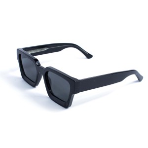 Унисекс сонцезащитные очки 13312 чёрные с чёрной линзой 