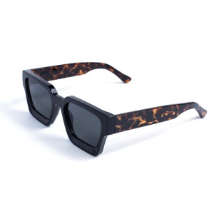Унисекс сонцезащитные очки 13313 леопардовые с чёрной линзой 