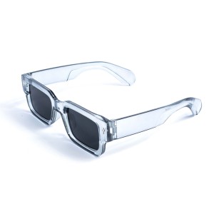 Унісекс сонцезахисні окуляри 13317 сірі з чорною лінзою 
