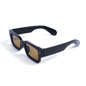 Унисекс сонцезащитные очки 13320 чёрные с коричневой линзой 