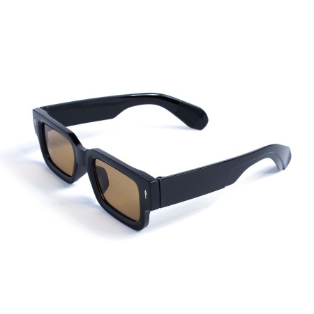 Унісекс сонцезахисні окуляри 13320 чорні з коричневою лінзою 