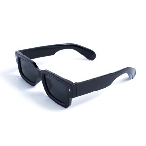 Унисекс сонцезащитные очки 13321 чёрные с чёрной линзой 