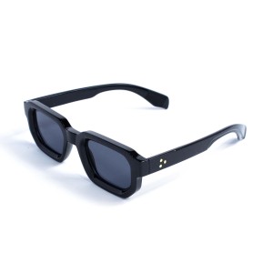 Унісекс сонцезахисні окуляри 13324 чорні з чорною лінзою 