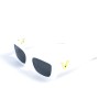 Унісекс сонцезахисні окуляри 13331 білі з чорною лінзою 