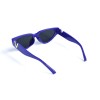 Унисекс сонцезащитные очки 13334 синие с чёрной линзой 