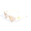 Унісекс сонцезахисні окуляри 13336 бежеві з жовтою лінзою 