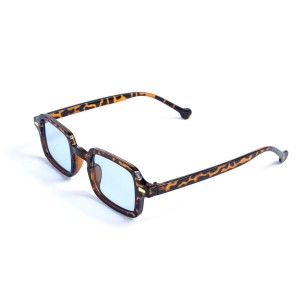 Унисекс сонцезащитные очки 13343 леопардовые с синей линзой 