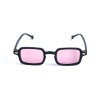 Унисекс сонцезащитные очки 13344 чёрные с розовой линзой 