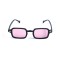 Унисекс сонцезащитные очки 13344 чёрные с розовой линзой . Photo 2