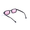 Унисекс сонцезащитные очки 13344 чёрные с розовой линзой 