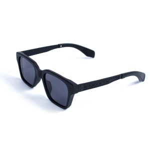 Унисекс сонцезащитные очки 13345 чёрные с чёрной линзой 