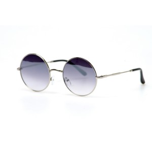 Женские сонцезащитные очки 10830 серебряные с фиолетовой линзой 