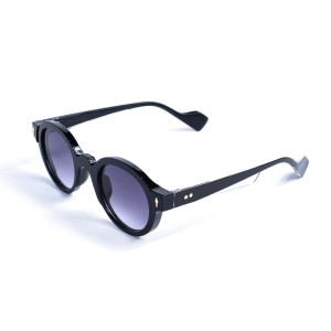Унисекс сонцезащитные очки 13349 чёрные с темно-синий градиент линзой 
