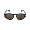 Унисекс сонцезащитные очки 13354 чёрные с коричневой линзой 