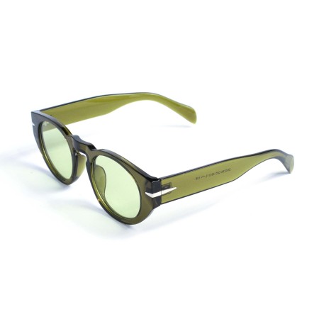 Унисекс сонцезащитные очки 13356 зелёные с зелёной линзой 