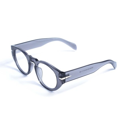 Унисекс сонцезащитные очки 13357 серые с прозрачной линзой 