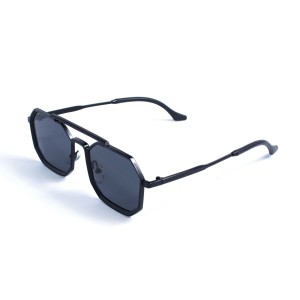 Унісекс сонцезахисні окуляри 13363 чорні з чорною лінзою 