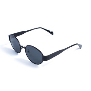 Унісекс сонцезахисні окуляри 13364 чорні з чорною лінзою 