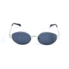 Унисекс сонцезащитные очки 13366 серебряные с чёрной линзой 