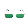 Унисекс сонцезащитные очки 13368 золотые с зелёной линзой 