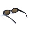 Унисекс сонцезащитные очки 13373 чёрные с коричневой линзой 