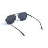 Унисекс сонцезащитные очки 13376 серые с чёрной линзой 