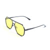 Унисекс сонцезащитные очки 13378 серые с жёлтой линзой 