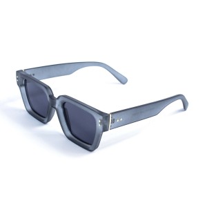Унісекс сонцезахисні окуляри 13380 сірі з чорною лінзою 