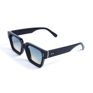 Унісекс сонцезахисні окуляри 13382 чорні з темно-синьою градієнт лінзою 
