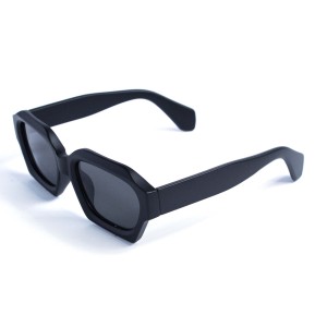Унисекс сонцезащитные очки 13386 чёрные с чёрной линзой 