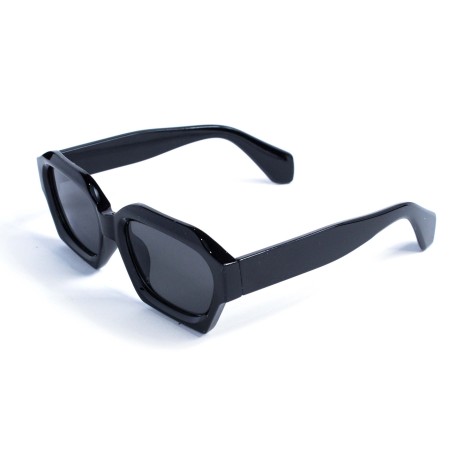 Унисекс сонцезащитные очки 13387 чёрные с чёрной линзой 