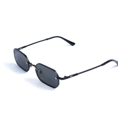 Унісекс сонцезахисні окуляри 13399 чорні з чорною лінзою 