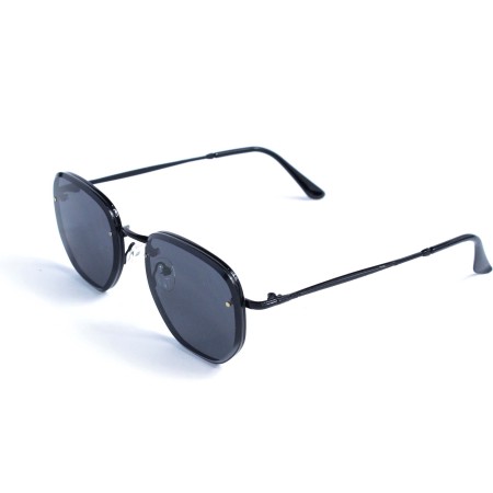 Унісекс сонцезахисні окуляри 13401 чорні з чорною лінзою 