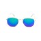 Унісекс сонцезахисні окуляри 13407 золоті з синьою лінзою . Photo 2
