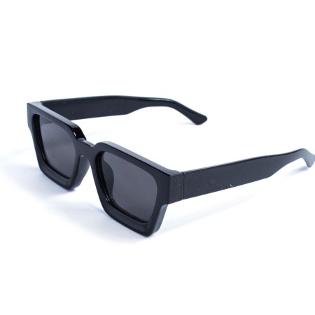 Унисекс сонцезащитные очки 13413 чёрные с чёрной линзой 