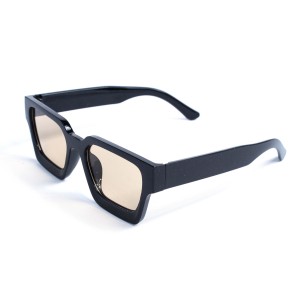 Унісекс сонцезахисні окуляри 13418 чорні з коричневою лінзою 