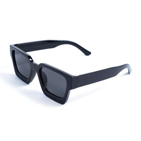 Унисекс сонцезащитные очки 13419 чёрные с чёрной линзой 