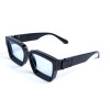 Унисекс сонцезащитные очки 13421 чёрные с синей линзой 