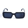 Унисекс сонцезащитные очки 13443 чёрные с темно-синий линзой 